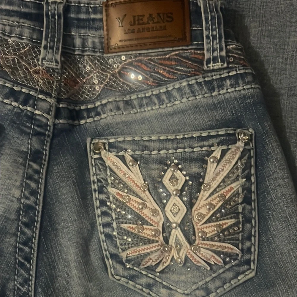 Embellished Blue Denim‎ Jeans